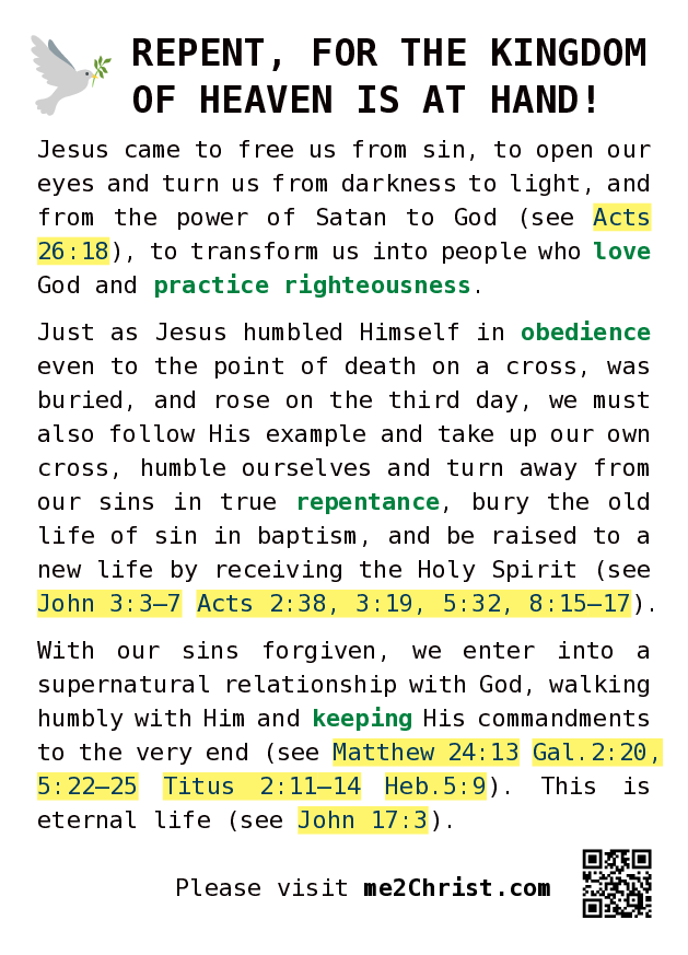 Side 2 of A6 tract declaring the gospel message
